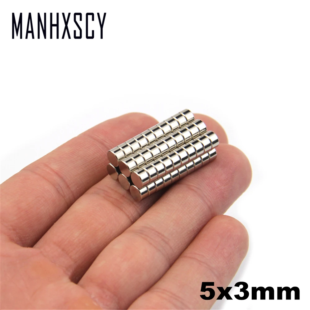 

500pcs Neodymium N35 Dia 5mm X 3mm Strong Magnets Tiny Disc NdFeB Rare Earth For Crafts Models Fridge Sticking magnet 5x3mm