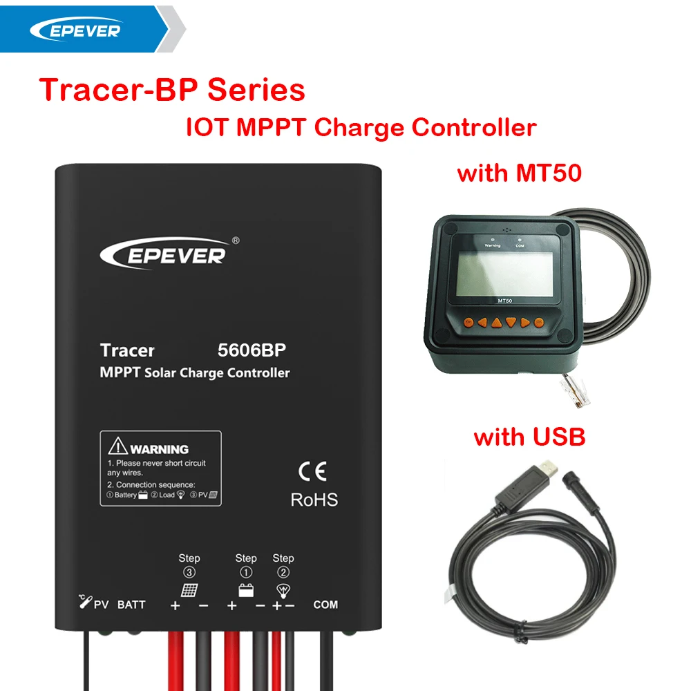 

Epever Tracer BP series IOT MPPT Charge Controller 20A 30A 12V/24V Waterproof Regulator TracerBP Lithium Battery MPPT Controller