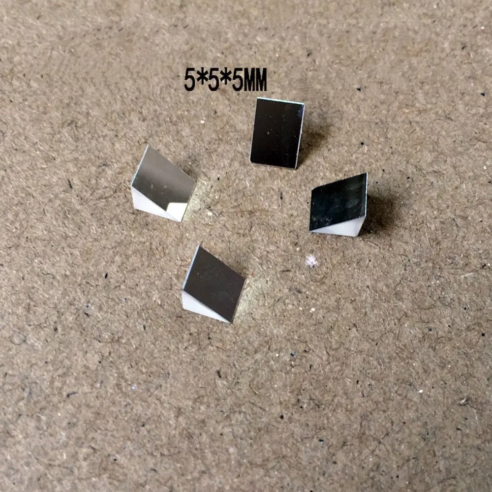 Optical Glass K9 Right Angle Triangular Prism 5*5*5MM External Reflection Small Prism 90 Degree Total Reflection Detection Prism