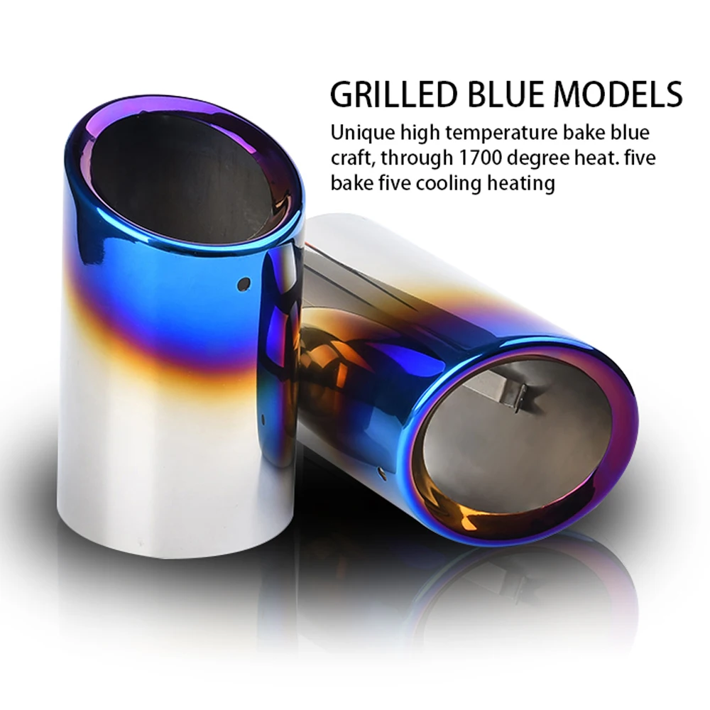 2Pcs Car Stainless steel Exhaust Tip Muffler Pipe Cover for Audi A4 B8 A6 C6 Accessories For Audi A3 A5 Q5 Q7 Q3 A1 S line