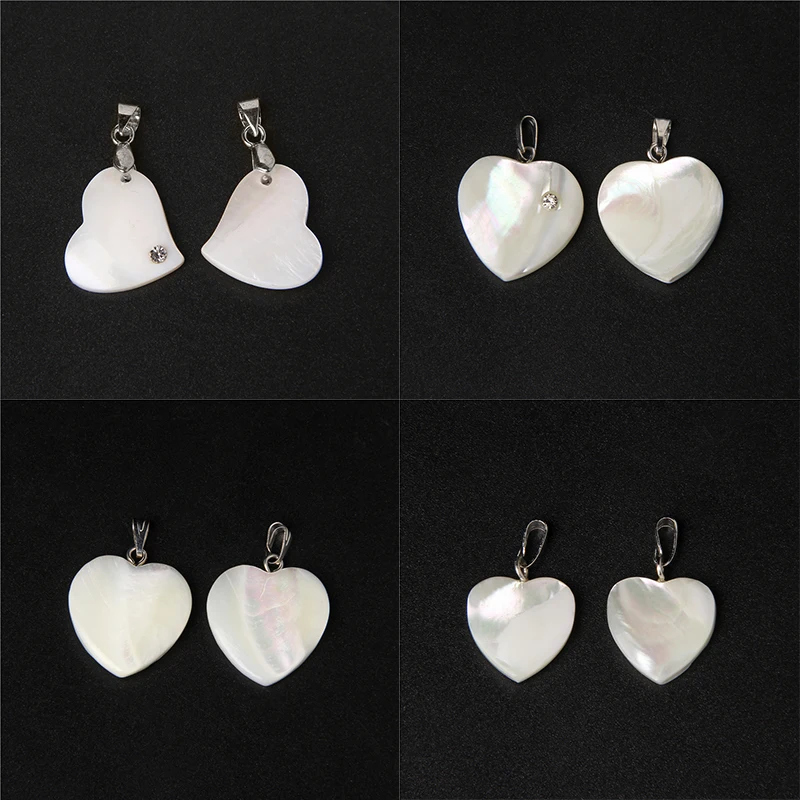 GIRL Jewelry Fashion Mother Of Pearl Shell Heart Necklaces Charms for Women Chain Necklace Earrings Accessories  Cool Girls Gift