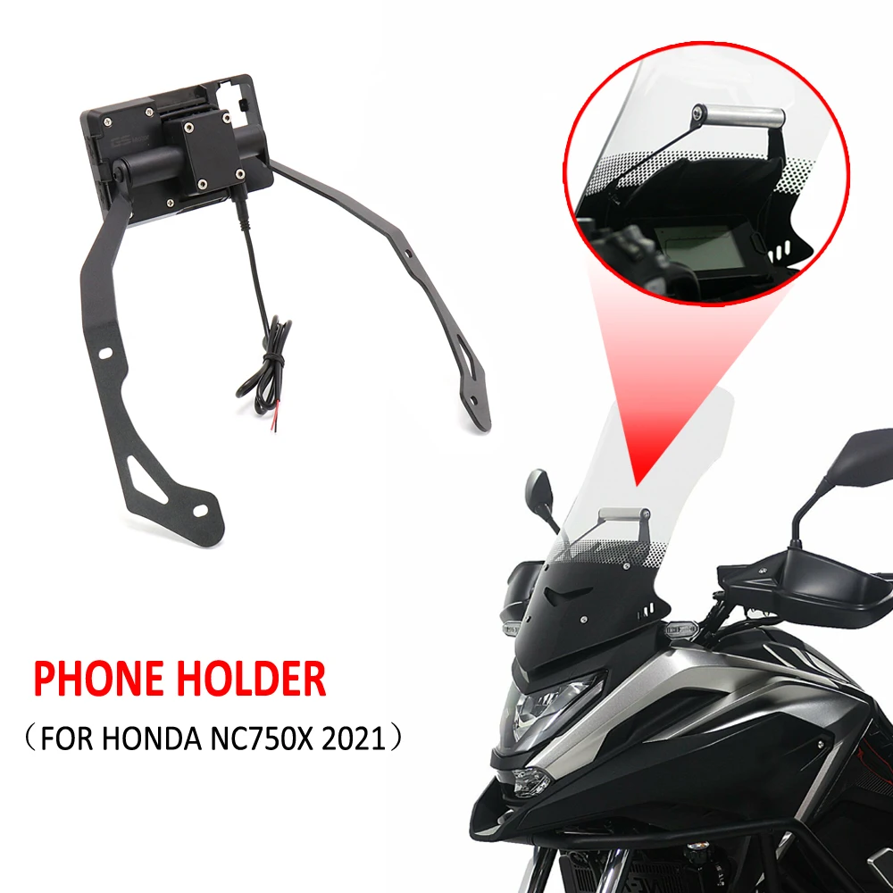 

For Honda NC750X NC 750 X 750X 2021 Motorcycle Phone GPS Mount Wireless Charging Windshield 22mm Navigation Bracket Stand Holder