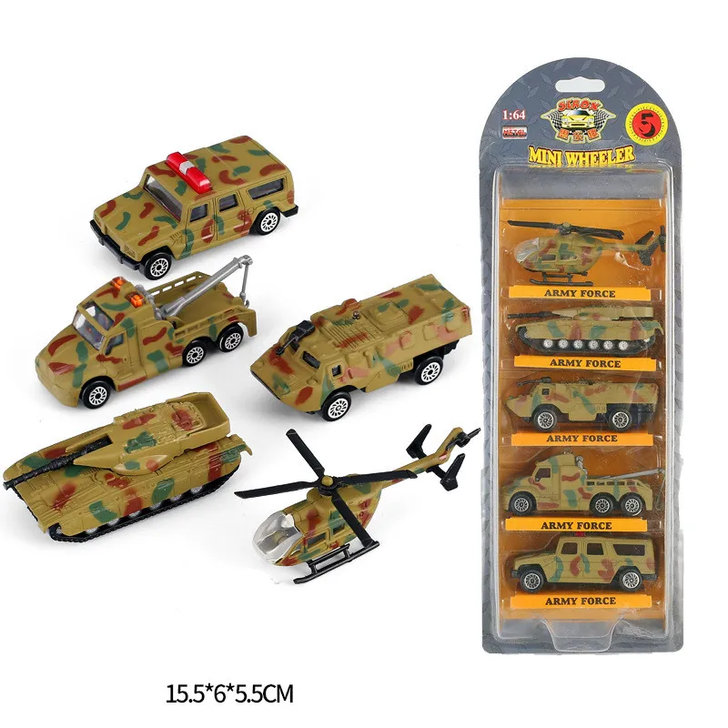 New product hot-selling 1:64 alloy military tank model,airplane armored car toy,5-piece gift set,free shipping