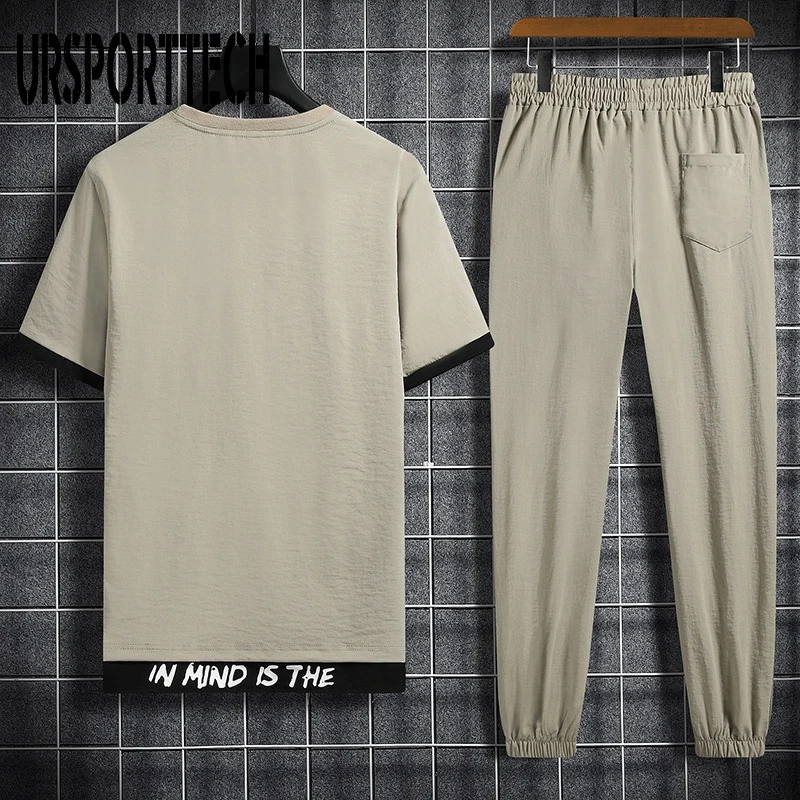 Trainingsanzug Männer sets Sommer Neue Casual männer Set 2 Stück Mann Anzug Sportswear Outfits Kurzarm T-shirt + Hosen jogger Set