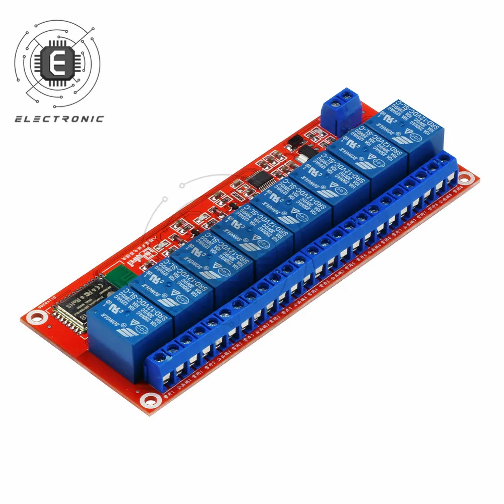 8-канальный релейный модуль постоянного тока 5-12 В с оптроном, высокоуровневый и низкоуровневый триггер, совместимый с Bluetooth реле, модуль