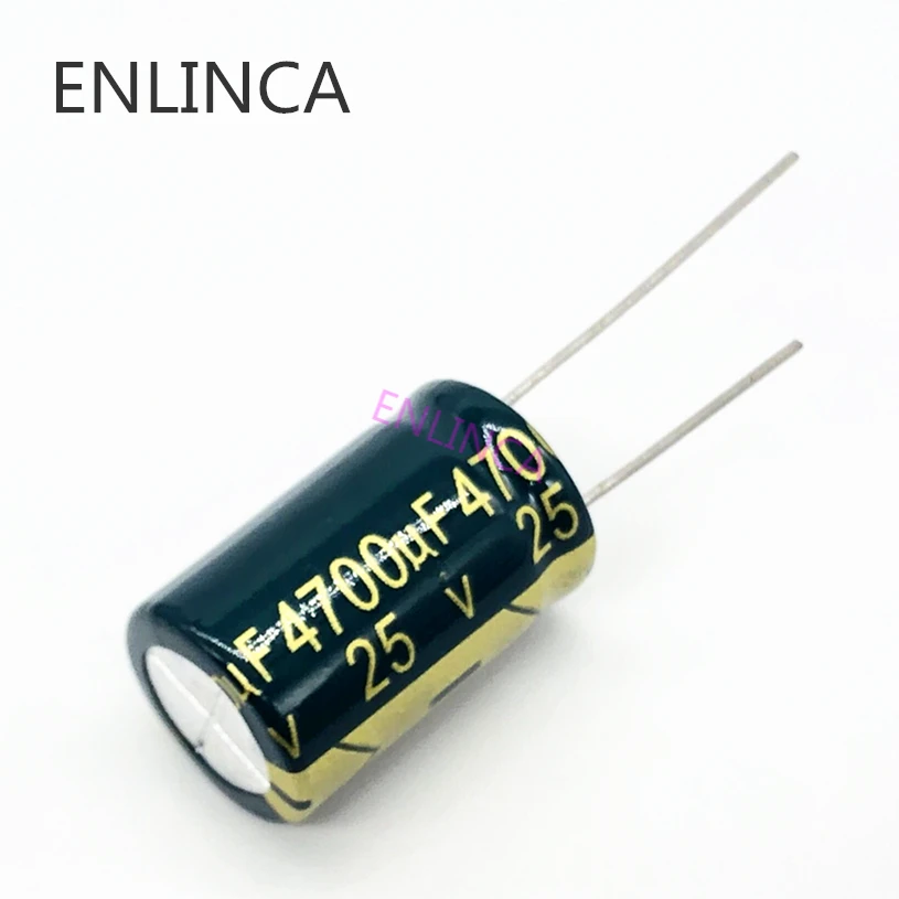 10 개/몫 25V 4700 미크로포맷 낮은 ESR/임피던스 고주파 알루미늄 전해 커패시터 크기 16*25 4700UF25V 20%