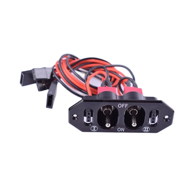 RC Dual Heavy Duty Switch For Gas Planes Comes with battery charge outlet Made of CNC aluminum in anodized black color