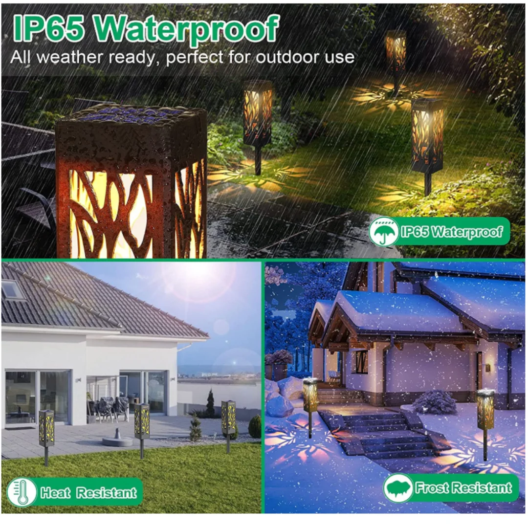 Decorative Solar Lights for Garden, Upgraded Bright Solar Pathway Lights, Bigger Size, Waterproof