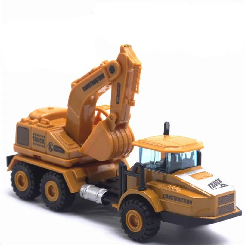 1:43 alloy high simulation engineering vehicle model,pull back excavator,dump truck,mixer truck,crane toy,free shipping