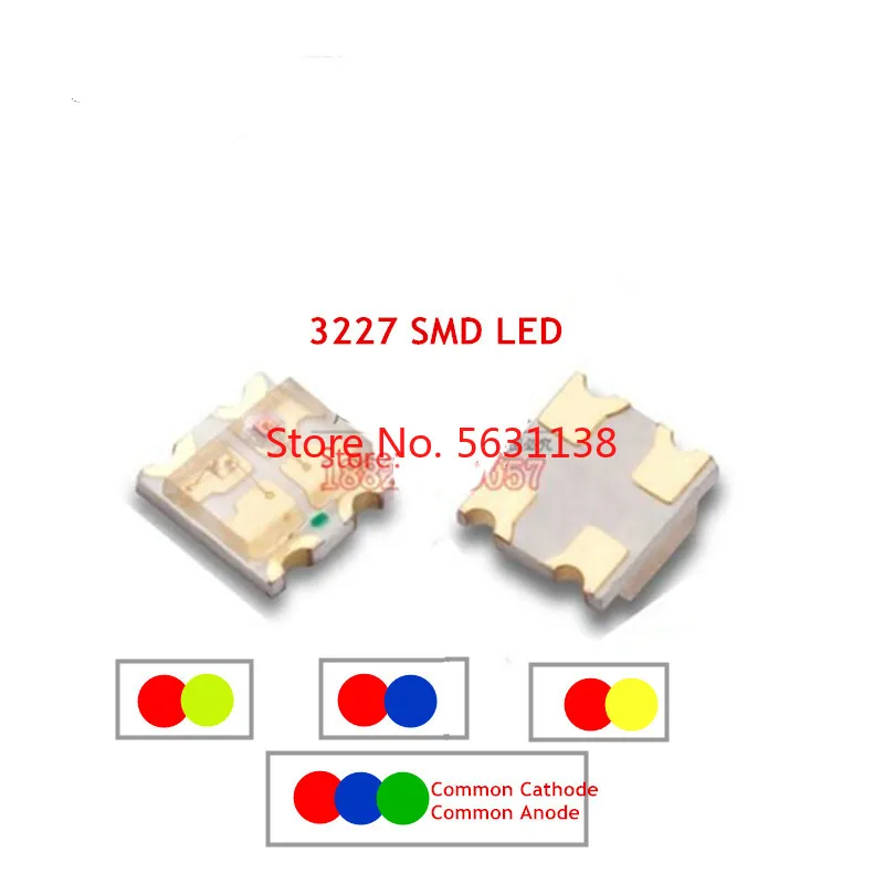 50PCS 3227 SMD LED 1209 bicolor - Red+BLUE/ R+YELLOW/ R+YELLOWGREEN RGB-common cathode/common anode full color cree led COB chip