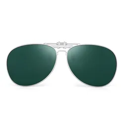 Round Polarized Clip On Sunglasses Fashion Pilot Women Men Filp up Sunglasses UV400