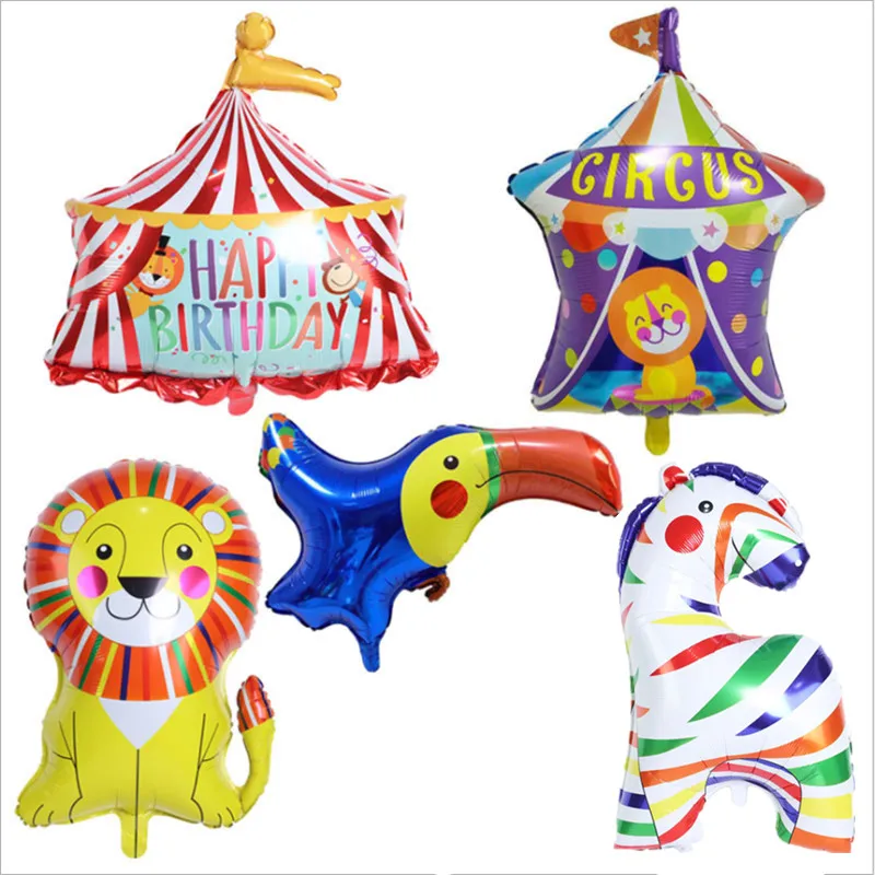 

Balloon New Circus Colorful Horse Lion Balloon Birthday Tent Aluminum Film Balloon Birthday Party Baby Shower Decoration Balloon