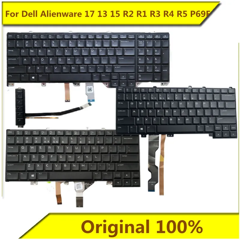 For Dell Alienware 17 13 15 R2 R1 R3 R4 R5 P69F Keyboard Macro Keyboard Notebook Keyboard New Original For Dell Notebook