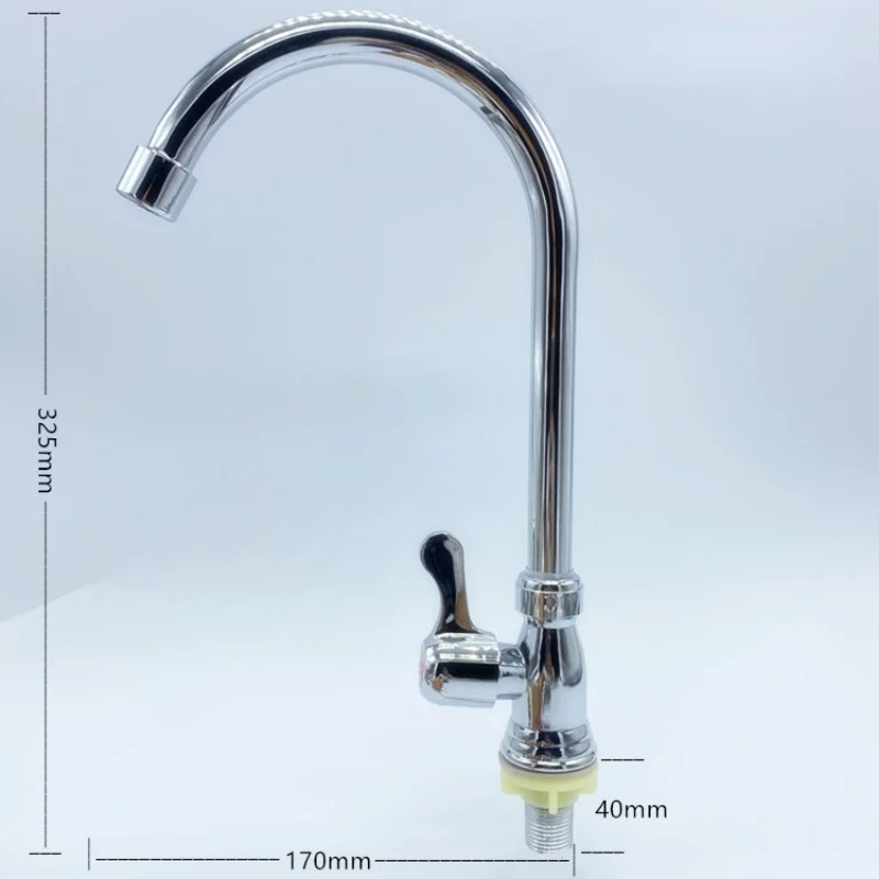Simple All-copper Rotating Kitchen Sink Faucet Kitchen Single Cold Sink Faucet Household Single Hole Single Cold Sink Faucet