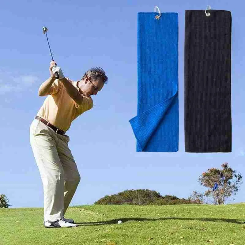 Golf Towel 30x50cm With Safety Buckle For Clean Clubs Towel Balls Hands Royal Golf Black Blue C8I6