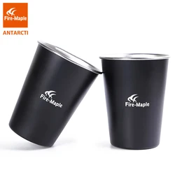 Fogo maple acampamento ao ar livre caneca 2 pcs antártida copo de aço inoxidável caminhadas escalada viagem prata preto 123.5g 350ml