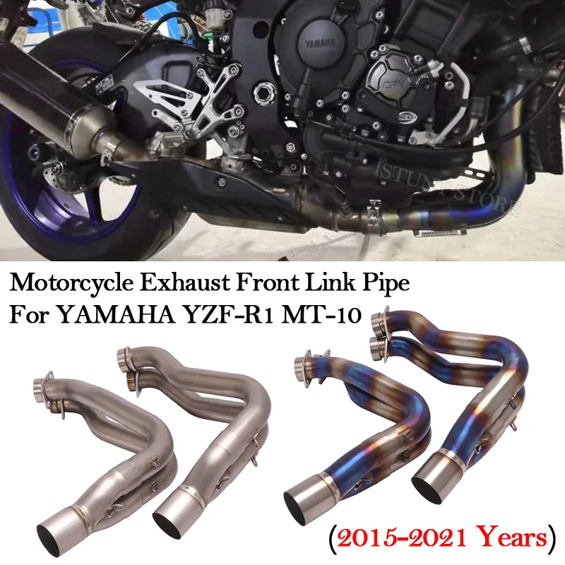 

For YAMAHA MT-10 YZF-R1 MT10 R1 2015 - 2021 Motorcycle Exhaust Modified Titanium Alloy Motor Escape Front Connection Link Pipe