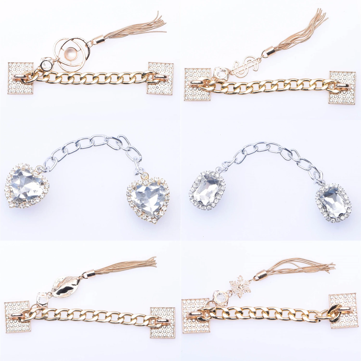 1 Pcs New Designer Chain Shoe Charms Accessories Metal Charm Decoration for Clog Shoes Pendant Buckle for Girl Gift