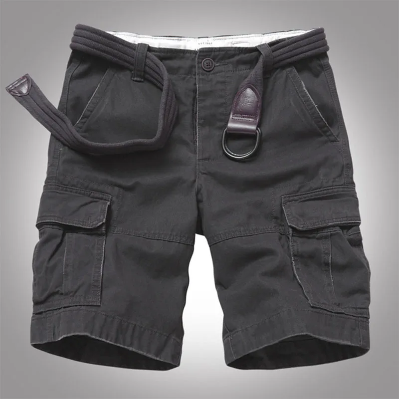 Shorts de caminhada com vários bolsos para homens ao ar livre, duráveis, respiráveis, sem cintura