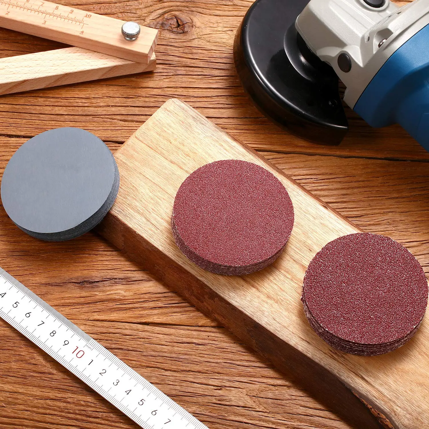 60 Pcs Sanding Discs Set 3''4''5''6''Hook and Loop Sandpaper for Drill Grinder Rotary Tool Sanding Pad 60 to 3000 Grit