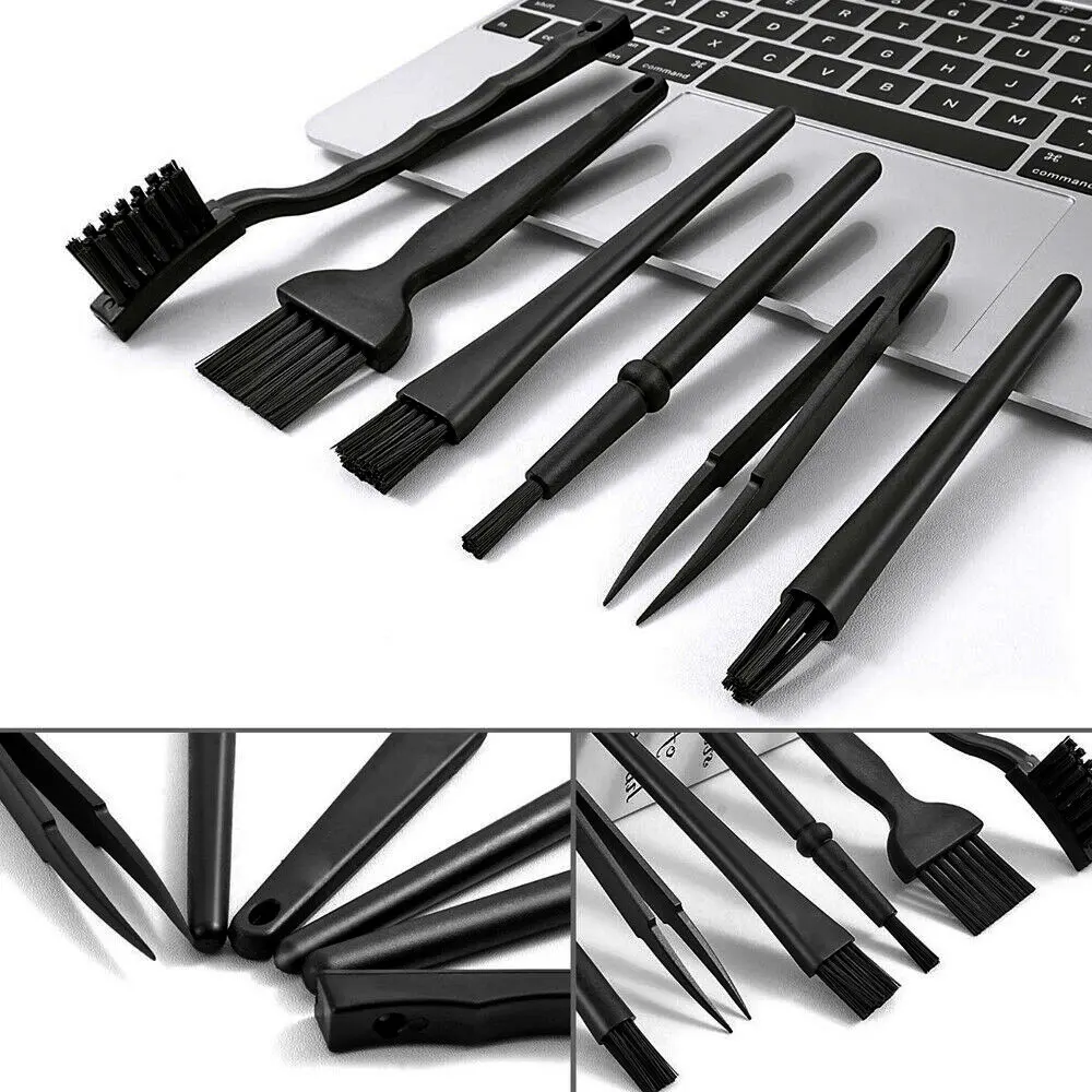 6Pcs Anti Static Keyboard Cleaning Kit Black Plastic Laptop PC Dust Cleaner Brush Window Cleaner Supplies Tools