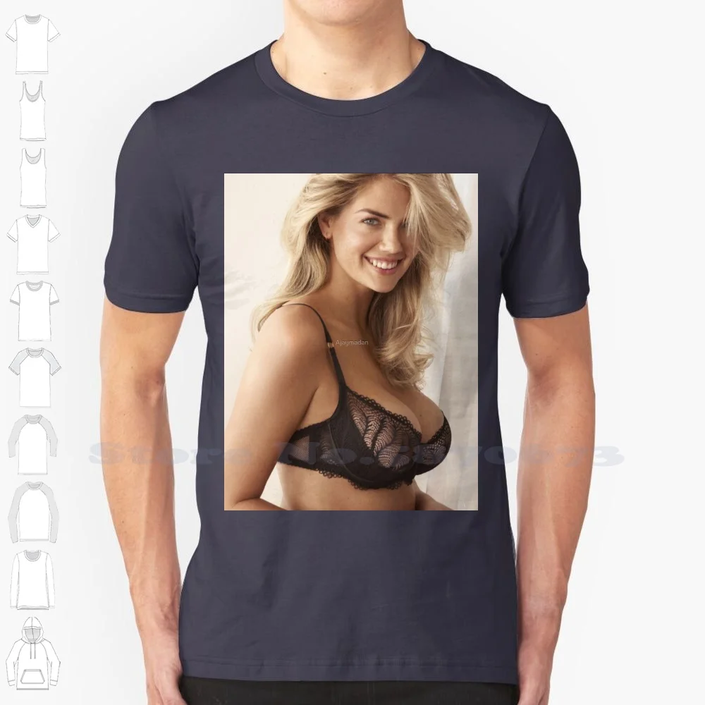 Kate Upton 100% Cotton T-Shirt Wonderful Modeling Alps Swimming Hottie Pretty Cute Geek White Victoria Secret Beautiful Music