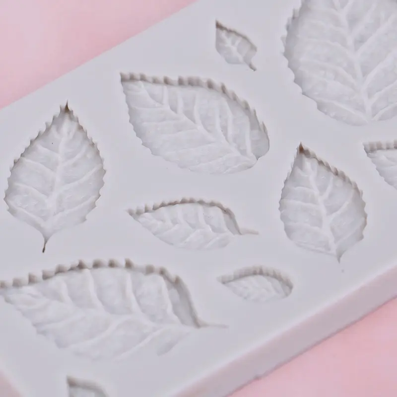 1Pcs Sugarcraft Rose Flowers Leaves Silicone Mold Fondant Cake Form Chocolate Mold Soap Mould Wedding Cake Decorating Tools