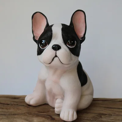 Statue wholesale factory French bulldog desktop office cow resin crafts silly imitation dog decoration