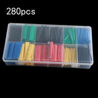 280pcs Set Polyolefin Shrinking Assorted Heat Shrink Tube Wire Cable Insulated Sleeving Tubing Set