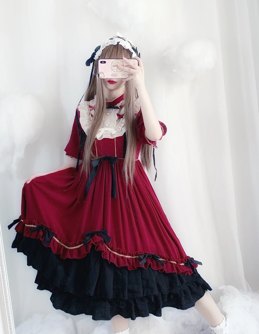 Lolita Mùa Hè Mới Lilian Nhật Bản Lolita Nhỏ Cao Cấp Ngắn Tay Áo Kawaii Quần Áo Cổ Tích Kế Lolita Đầm