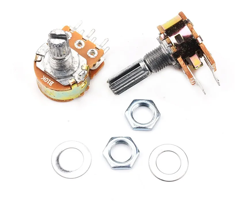 2Pcs WH148 1K 2K 5K 10K 20K 50K 100K 500K Shaft Amplifier Dual Stereo Potentiometer B1K B2K B5K B10K B20K B50K B500K 6Pin 15mm
