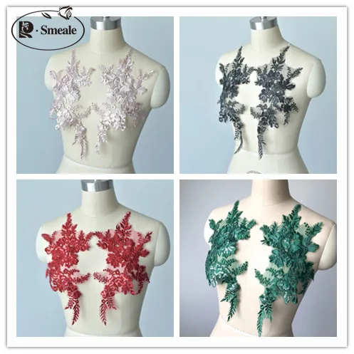 Embroidered Lace Flower Applique, Wedding Veil Dress, Handmade DIY Accessories, Patch, 9 Colors, RS2881, 10 Pcs Lot