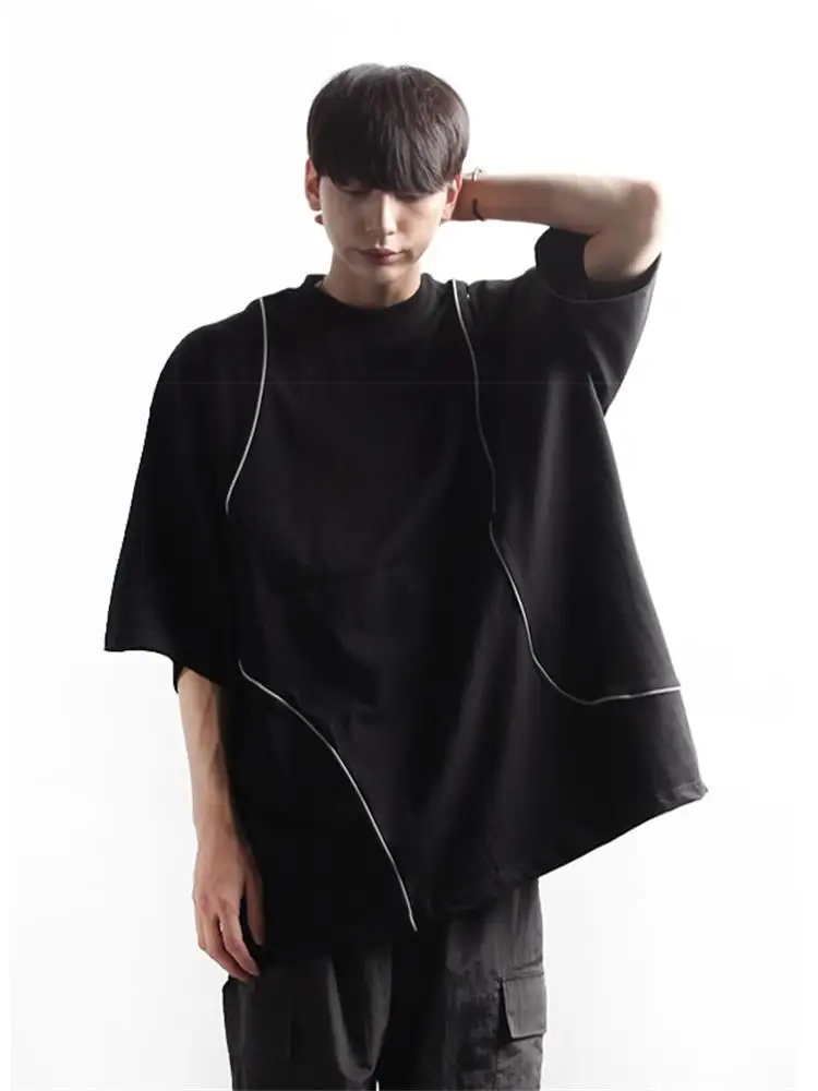 Men's Short Sleeve T Shirt Summer New Urban Youth Fashion Popular Personality High Street Harajuku Leisure Large Top