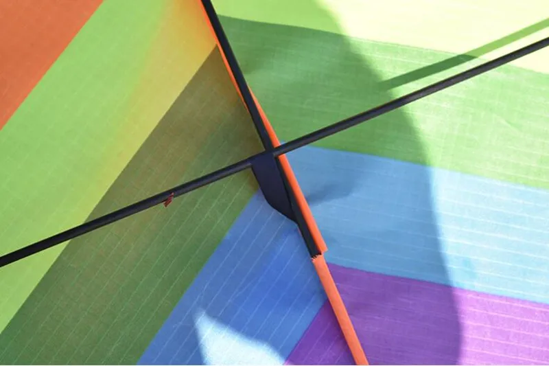 Free Shipping large rainbow kite 2pcs/lot with 50m flying tools Outdoor Fun Sports kites Factory Child Triangle Color Kite toys