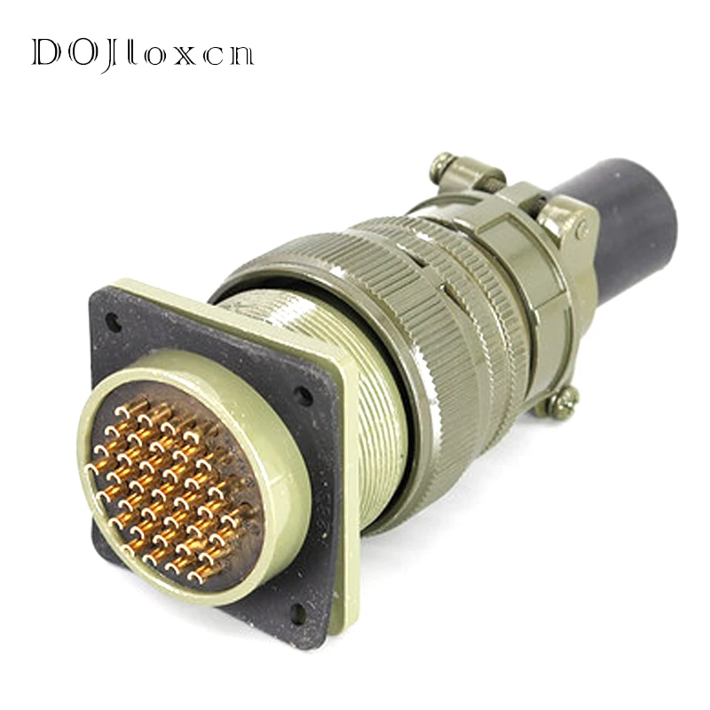 1 zestaw 37-pinowe wtyczki lotnicze męskie żeńskie zieleń wojskowa złącze okablowania gniazdo MS5015 wtyczka serii MS3106A-28-21S/P MS3102A-28-21S/P