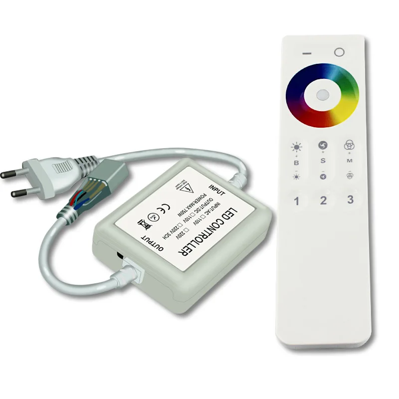 

AC110-220V RF2.4G group touch controller RGB high voltage controller RGB grouping controller ,for 5050RGB LED Strip Control