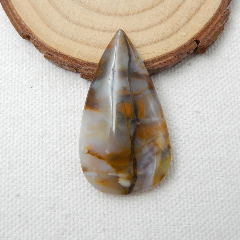 

Sale Natural Stone Water Drop Shape Agate Cabochon 41x23x7mm 8.6g Fashion Jewelry Cabochon Accessories