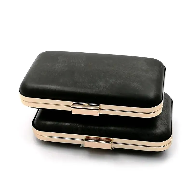 1 Set Wholesale 20 x 12cm Flat Hard Box Clutch DIY Metal Frame with Plastic Covers Metal Ball Closure for Purse Designers