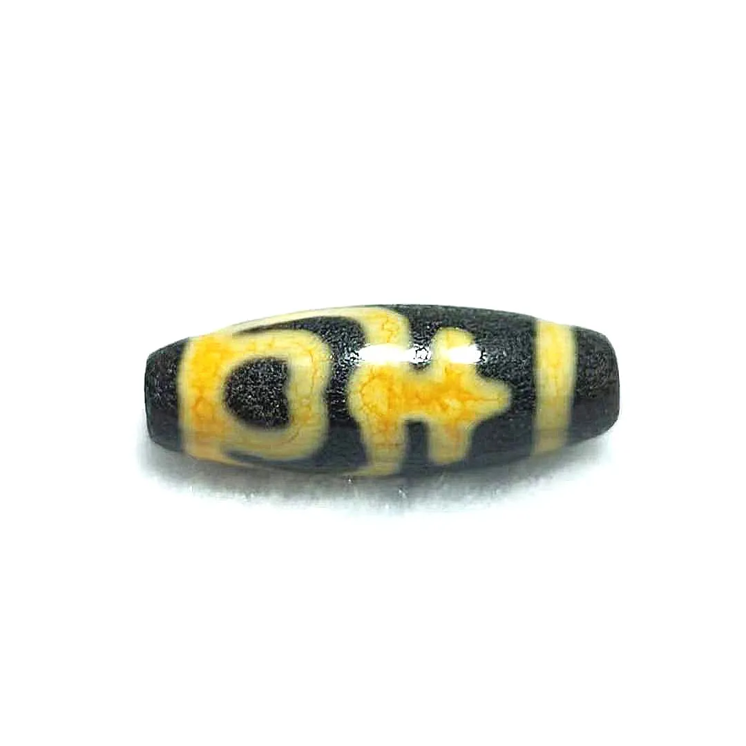 Tibet Agate DZI Beads Old Yellow/Black Dragon Pattern Aquarius Totem 11*28mm Agate Beads Men&women Jewelry DIY Free Shipping