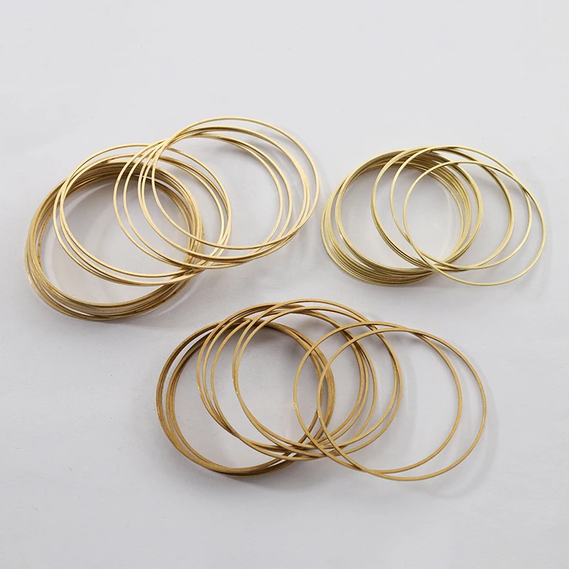 20pcs Raw Brass 50mm 55mm 60mm Large Circle Hoop Charm Connector Rings For DIY Dangling Jewelry Findings Making Accessories - Image 3