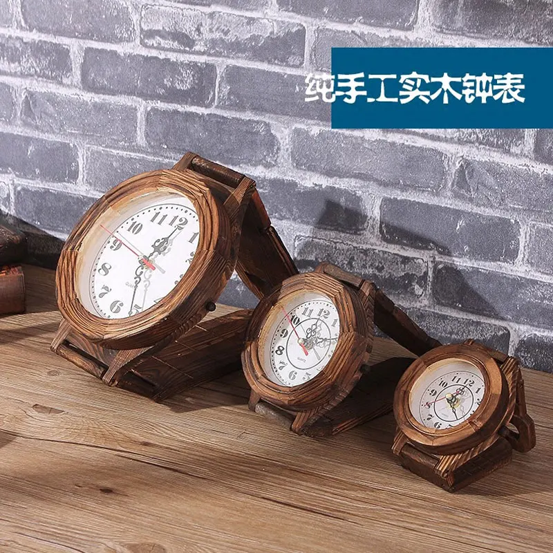 Simple Large Wall Clock Wood Quartz Silent Antique Nordic Retro Wall Clock Vintage Digital Vintage Home Decor Kitchen Saat 2020