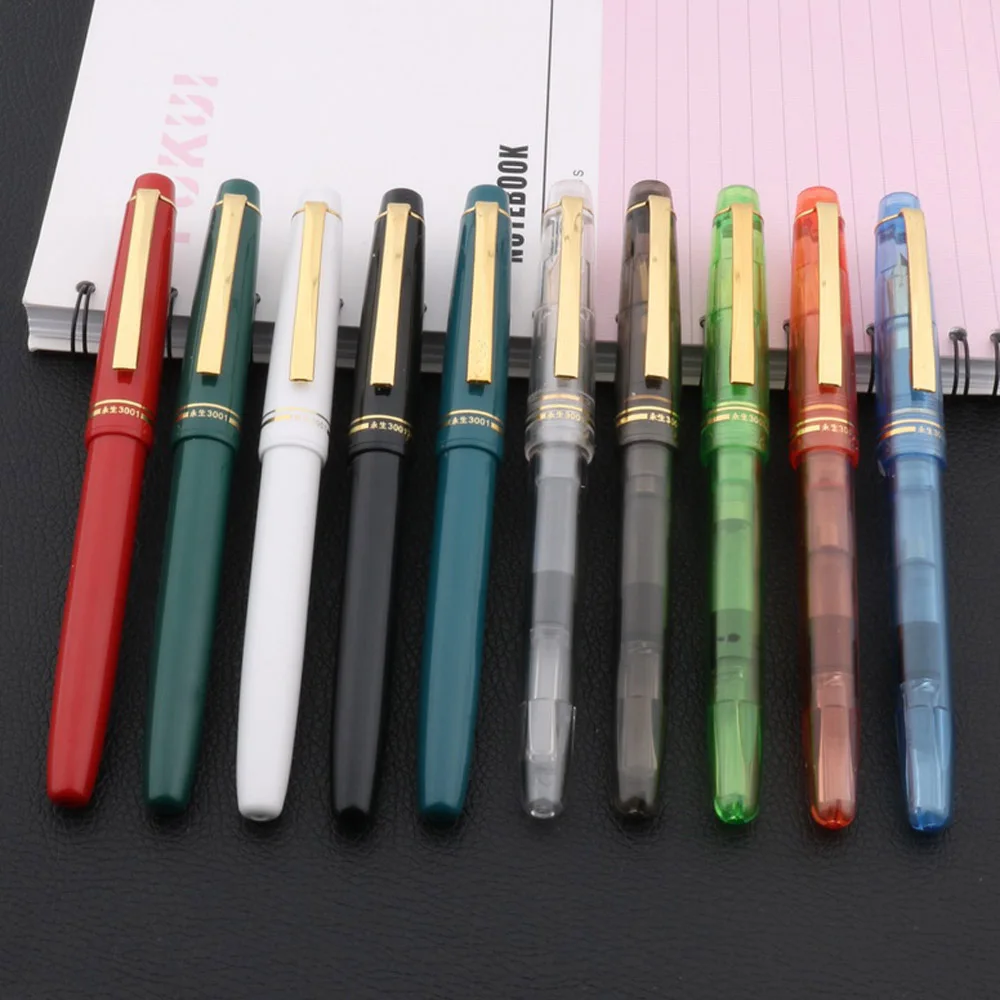 luxury quality brand Yong Sheng 3001 FOUNTAIN PEN plastic spinning GIFT NEW EF 0.38mm Nib ink pen Student Office school supplies