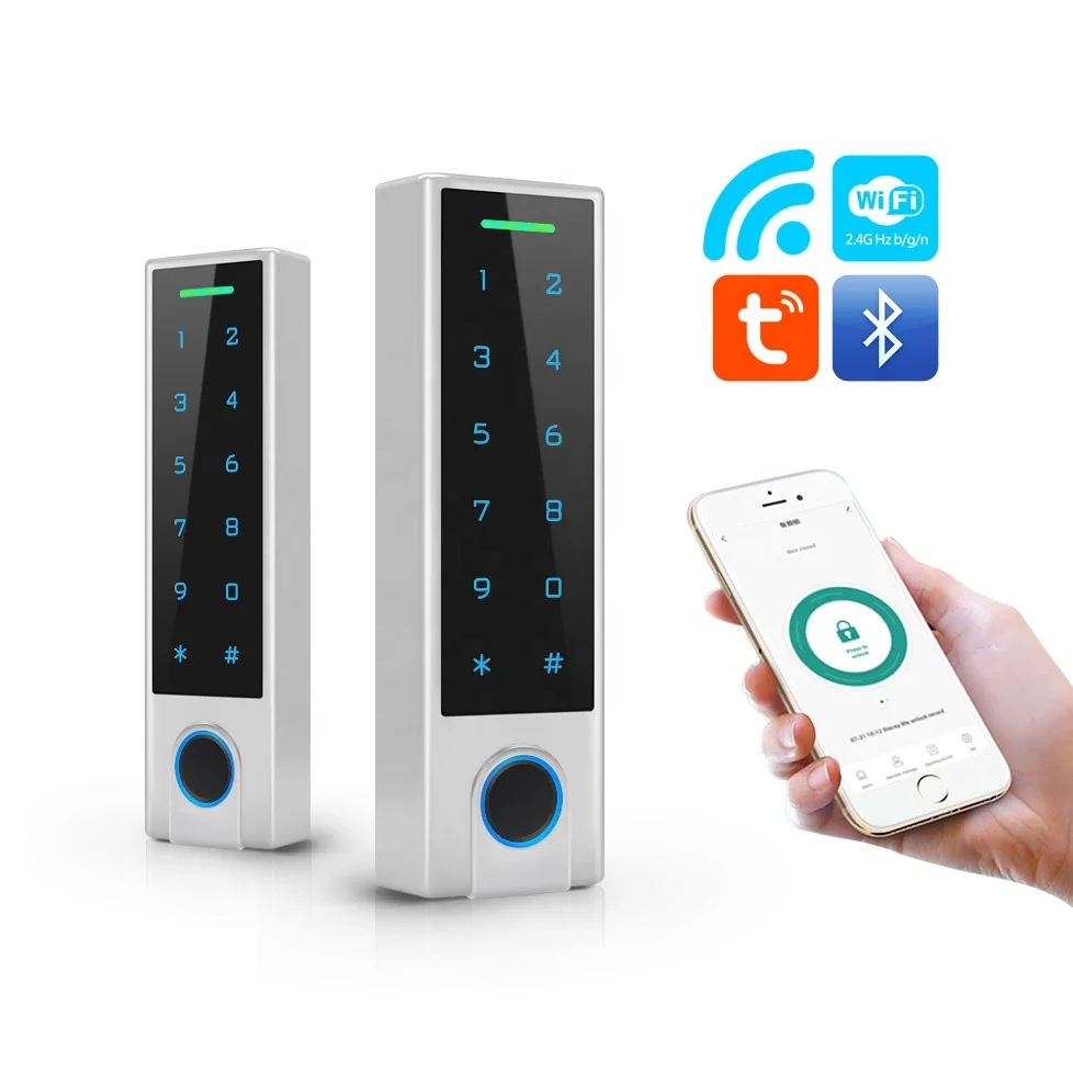 

IP66 Waterproof Touch Keypad Fingerprint FRID Bluetooth Reader 1000Users Smartphone to Open the Door