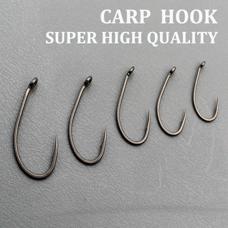 20PCS Super High Quality Barbed Fishing Hooks Carp Hair Rig Hook  Coated Fishing Hooks For Chod Rig Tackle Accessories