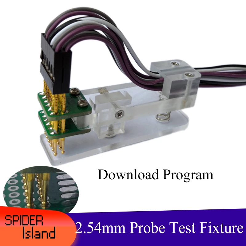 

JTAG Test PCB Clip Simulation 3p/4p/5p/6p/7pin Test Fixture 2.54 Probe Double Row Download Program Programming