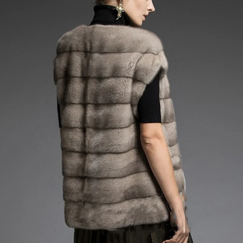 Real Mink Fur Vest for Ladies, 100% Natural, High Quality, New Style, 2021 Winter