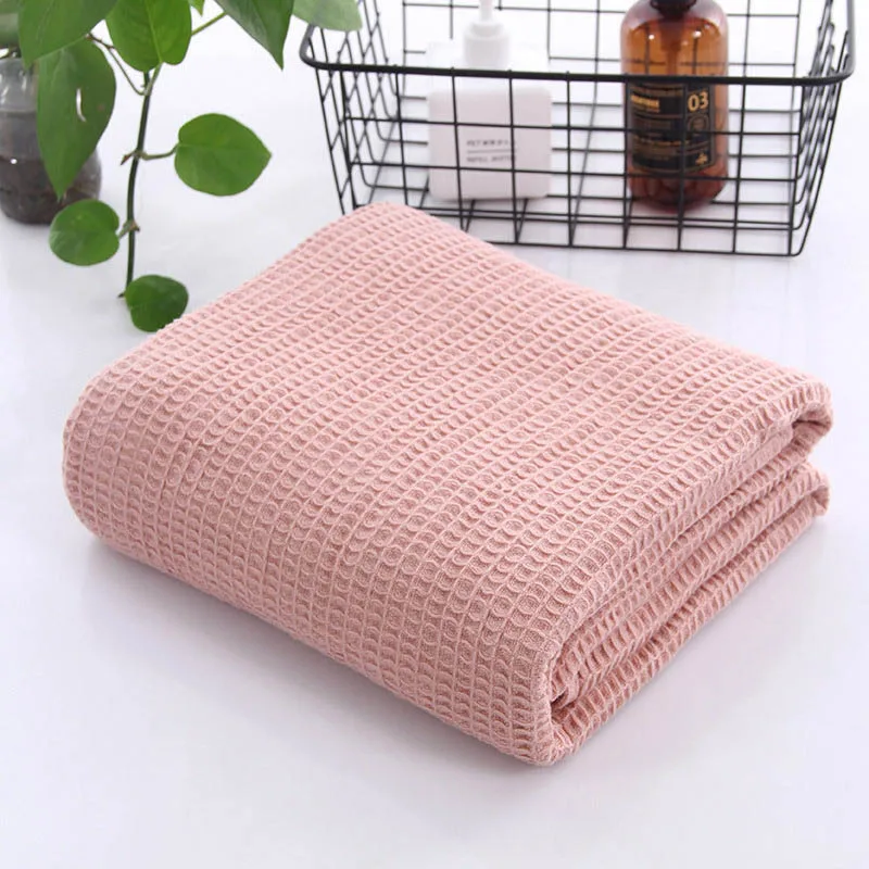 Japan Cotton Waffle Plaid Blanket for Bed Sofa Pink Blue Throw Blanket for Kids Adult Summer Towel Quilt Bedspread Bed Cover