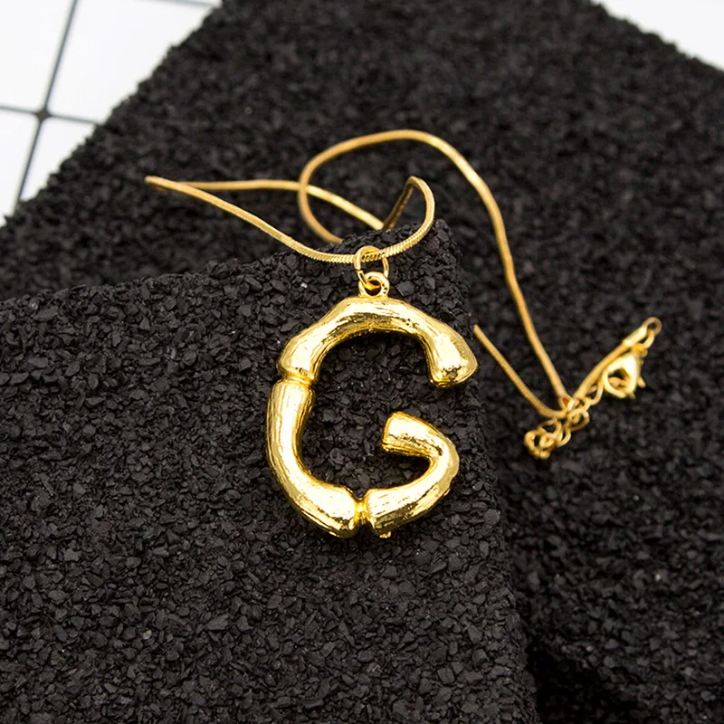Fashion Alphabet Big Large Initial Letter Choker Necklace for Women Gold Color Pendant with Snake Chain Jewelry Gift Accessories