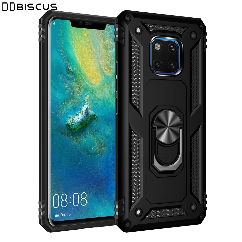 Luxury Armor Soft Shockproof Case For Huawei Mate 20 Lite 20 Pro X LYA-L09 HMA-L29 SNE-LX1 Silicone Bumper Hard Metal Ring Cover