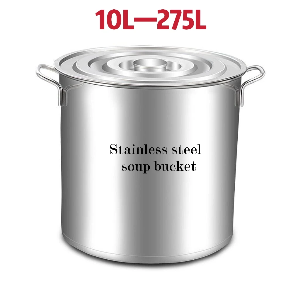 Stainless Steel Soup Pot Commercial Braised Pork Bucket Milk Barrel Stew Pot Fermentation Tank Cooking Hotpot Kitchen Fermenter